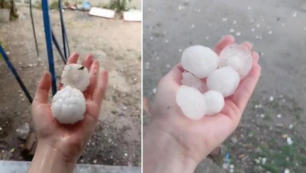 Adana'da yumurta büyüklüğünde dolu yağışı! Tarım arazileri zarar gördü