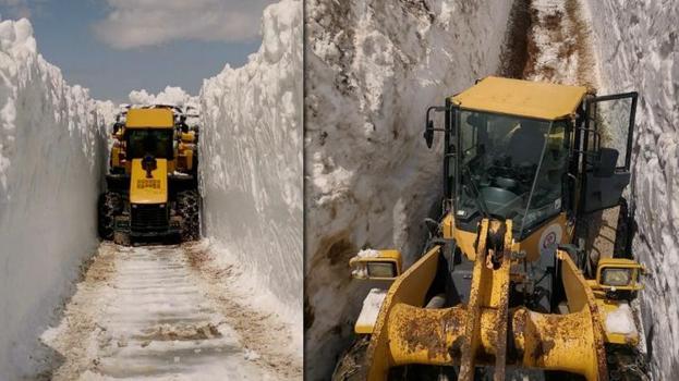 Mayıs ayında 4 metre kar yağışı! Yollar kapandı, vatandaşlar şaşkına döndü
