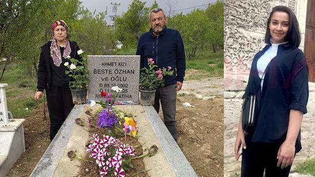 Eşi tarafından hamileyken öldürülen Beste Kızılay'ın ailesi, mezarı başında Anneler Günü'nü kutladı