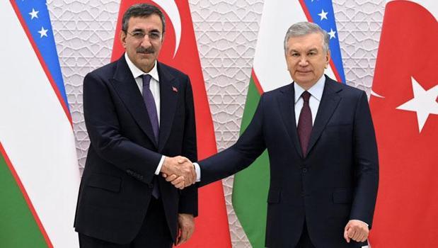 Cumhurbaşkanı Yardımcısı Cevdet Yılmaz, Özbekistan Cumhurbaşkanı Şevket Mirziyoyev ile görüştü