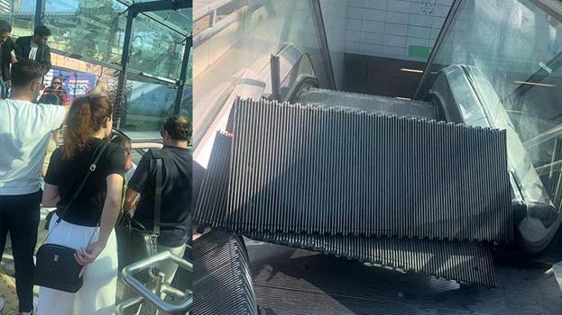Metroda korku dolu dakikalar! Kadıköy-Sabiha Gökçen Havalimanı metro hattında yürüyen merdiven kırıldı!