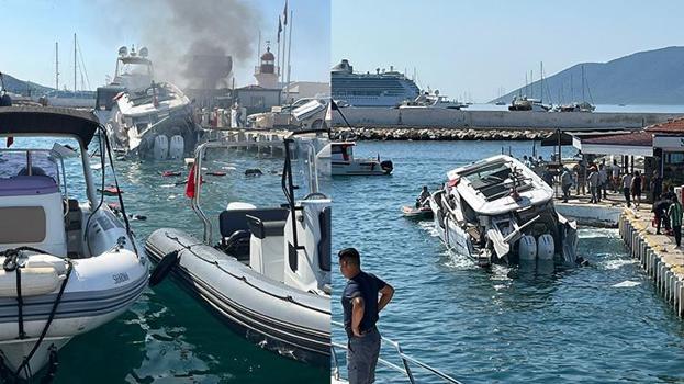 Muğla'da marinaya yanaşan tekne patladı!