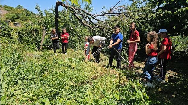 Zonguldak'ta köy okulunda müze kurdu! 5 öğrenci bahçede tarım yapıp, keçiden bıldırcına hayvan besliyor