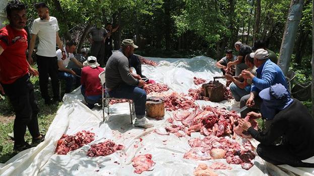 Hakkari'de asırlık gelenek! Bayram namazı sonrası başlıyor, 100 hayvan kesilip yapılıyor
