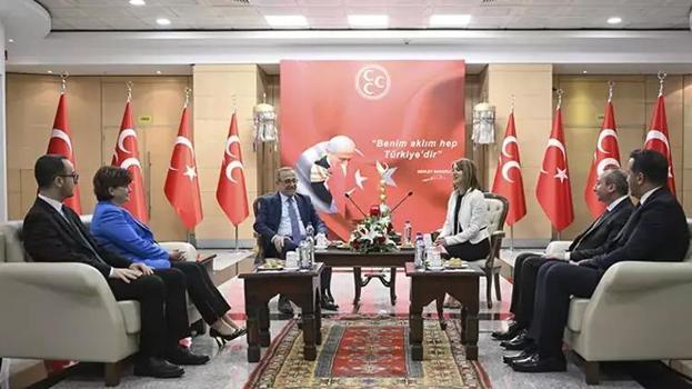 Siyasi partiler arasında bayramlaşma ziyareti! MHP ve DEM partiden terörsüz Türkiye vurgusu!