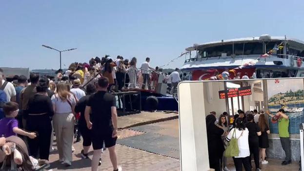 Bayram Tatilinde Adalar'a akın: Beşiktaş iskelesi'nde büyük yoğunluk!