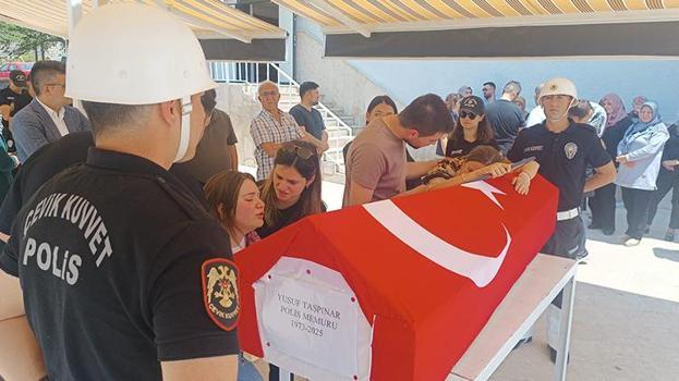 Kalp krizi geçiren polis memuru Yusuf Taşpınar son yolculuğuna uğurlandı