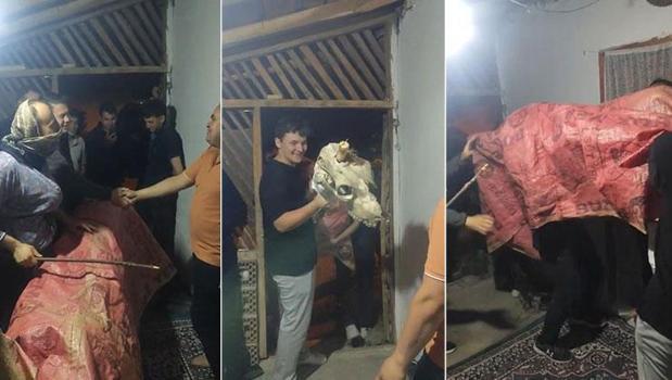 100 yıllık bayram geleneği! Deve kostümü ile kapı kapı dolaşıp para topluyorlar