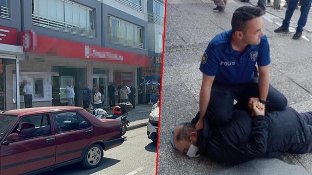 Eskişehir'de elinde tüfekle bankaya giren şüpheli: 'borcum çok var, bana para verin' dedi! Gözaltına alındı