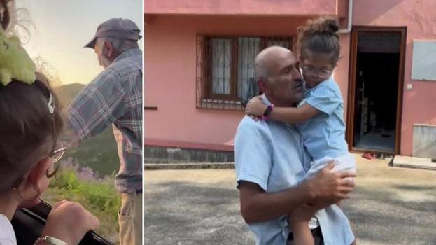 O dede ile torun buluştu! Günlerdir sosyal medyanın en popüler videosuydu