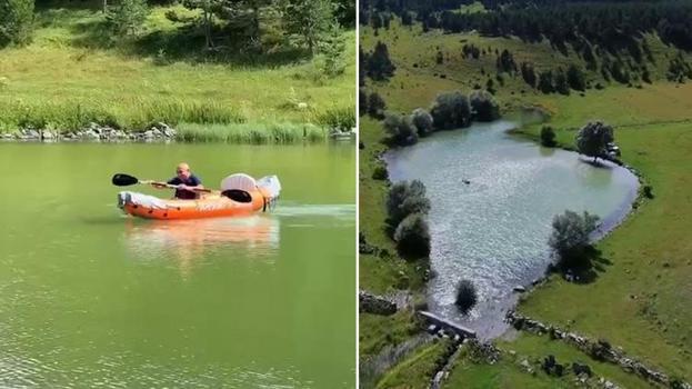 Ardahan'ın gizli cenneti Kızıl Göl, kano tutkunlarının yeni adresi oldu!