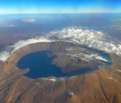 Dünyanın ikinci büyük krateri havadan görüntülendi