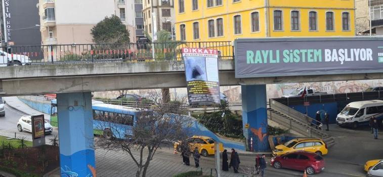 Trabzon'da ilginç eylem: Dolandırıcıları viyadükte ifşa etti!