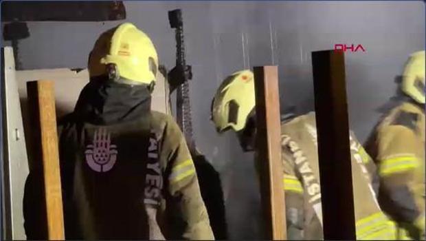 Ataşehir'de işçi konteynerinde yangın! Mermer atölyesi kül oldu