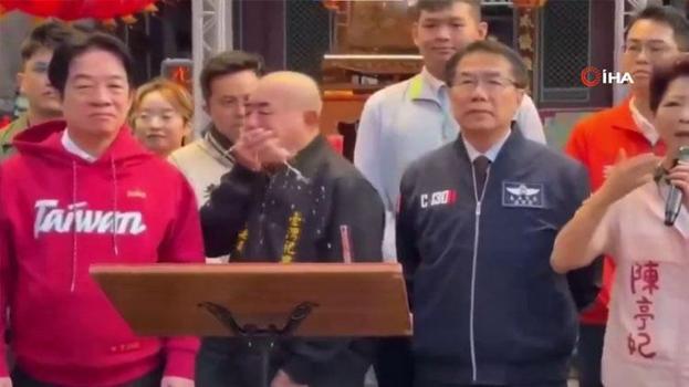 Tayvan’da kameralar karşısında bir yetkili Devlet Başkanı Lai’nin üzerine kustu