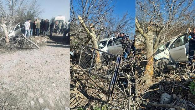 Aydın'da otomobil ağaçlara ok gibi saplandı: 2 ölü, 1 ağır yaralı