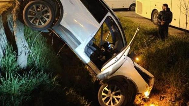 Kırklareli Lüleburgaz'da otomobil AVM otoparkına uçtu