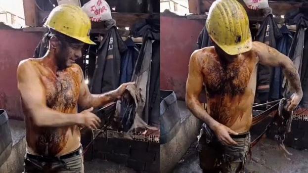 Madenciye emeklilik şakası; elbiseleri parçalandı, üzerine yağ döküldü