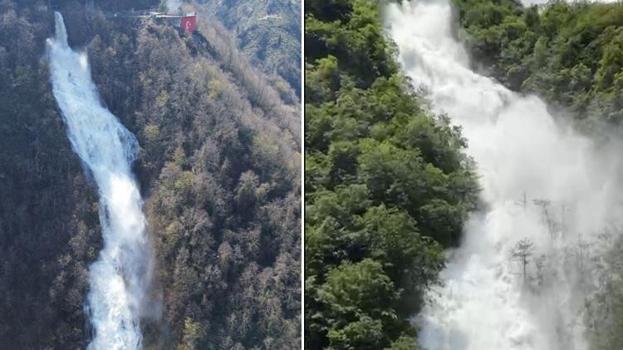 Doğa ve mühendislik birleşti: Giresun'da ortaya çıkan "yapay şelale" büyüledi