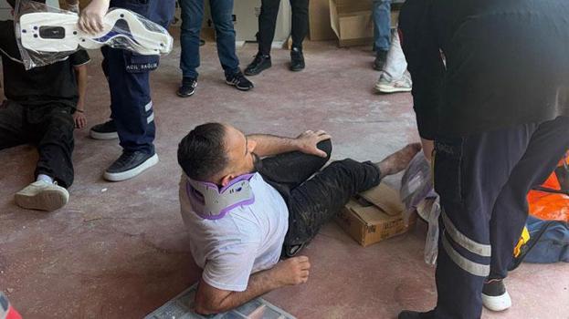 İş yeri deposunda yük asansörünün halatı koptu 6 işçi yaralandı