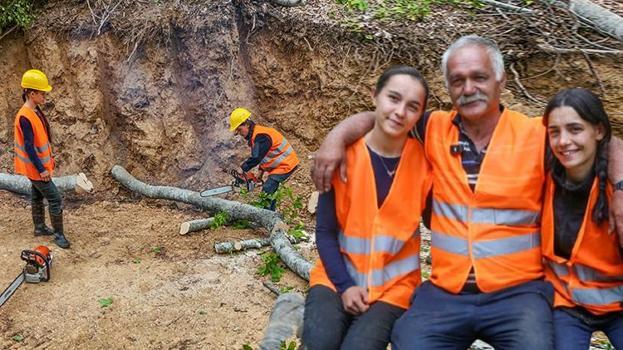 İki kız kardeşin yaptığı işi gören şaşkına dönüyor! Babalarıyla şafak vakti ormana koşuyorlar: Videoları rekor kırıyor