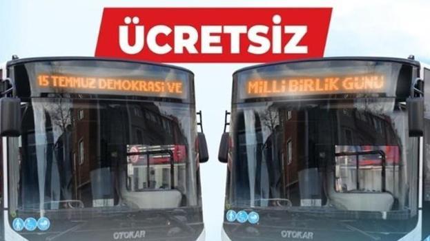 Tekirdağ'da 15 Temmuz'da toplu taşıma ücretsiz olacak