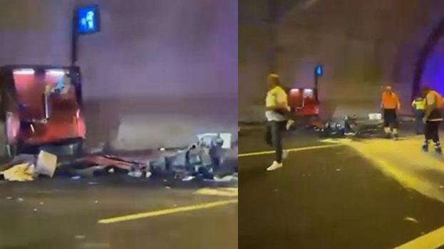 Kuzey Marmara Otoyolu'nda korkunç kaza: Ticari araç tünel duvarına çarptı 3 kişi hayatını kaybetti