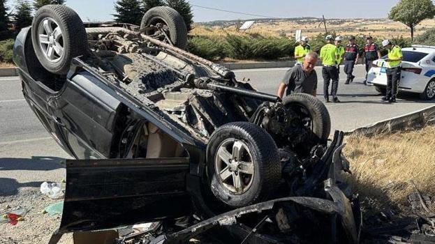 Takla atan otomobilin sürücüsü hayatını kaybetti