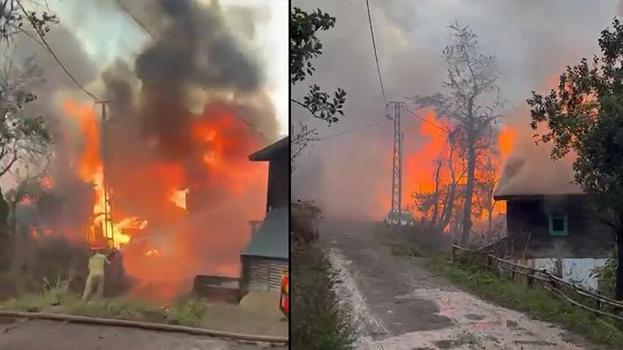 Köylüleri ayağa kaldıran yangın! 5 ev birden alev topuna dönüştü