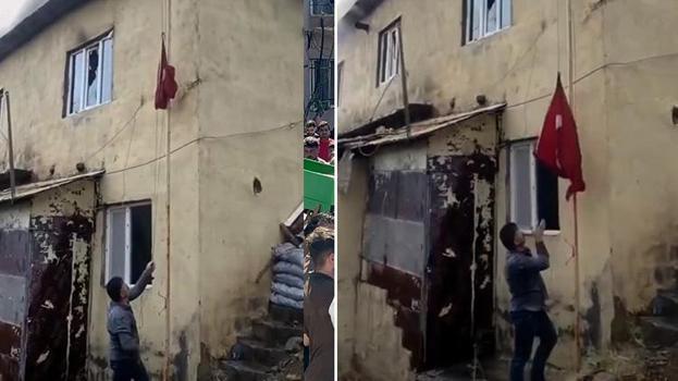 Yüksekova’da okul alevlere teslim oldu! Köylülerin Türk bayrağı için yaptığı hareket duygulandırdı