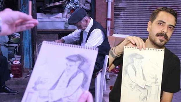 Cizre'de yüzleri güldüren proje! Unutulmaya yüz tutan meslek ustalarını karakalem çalışmasıyla resmediyor