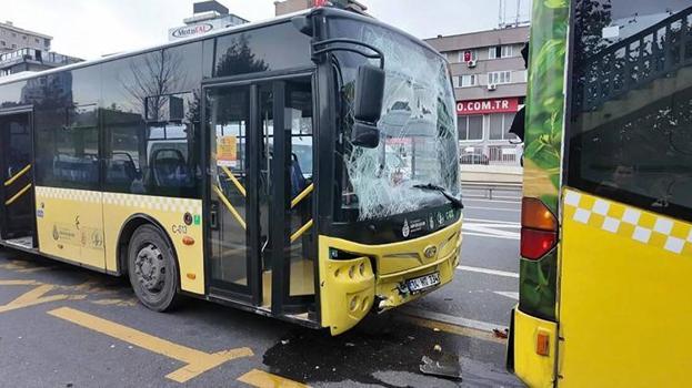 Üsküdar'da 2 İETT otobüsü çarpıştı! Kazada 4 yolcu yaralandı
