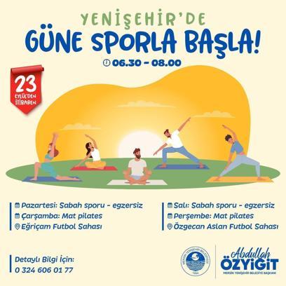 Yenişehir Belediyesi'nin sabah sporu ve mat pilates etkinlikleri başlıyor