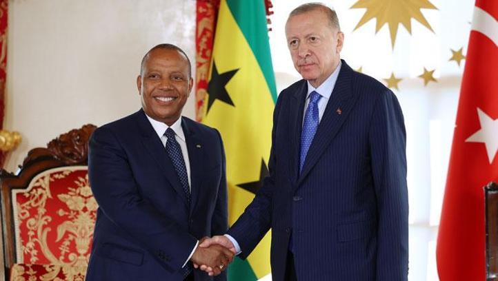 Cumhurbaşkanı Erdoğan, Sao Tome ve Principe Demokratik Cumhuriyeti Başbakanı Patrice Emery Trovoada'yı kabul etti