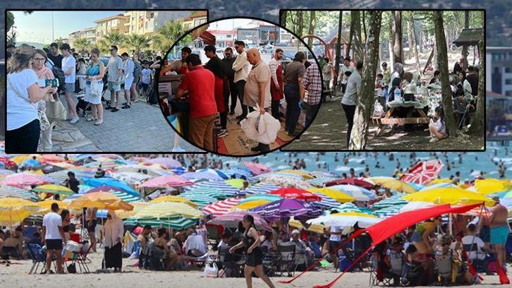 Türkiye'den bayram manzaraları! Sahiller doldu taştı, kasaplarda sıra oluştu