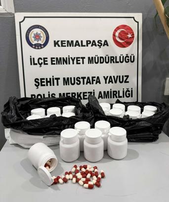 İzmir'de 1085 adet ecza hap ele geçirildi; 2 tutuklama