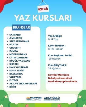 Muğla'da çocuklar için 17 branşta ücretsiz yaz kursu