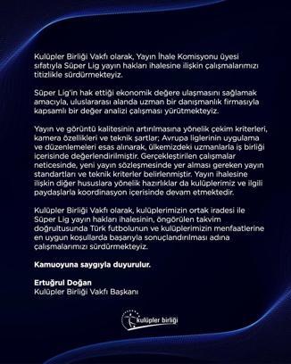 Kulüpler Birliği’nden yayın ihalesiyle ilgili açıklama