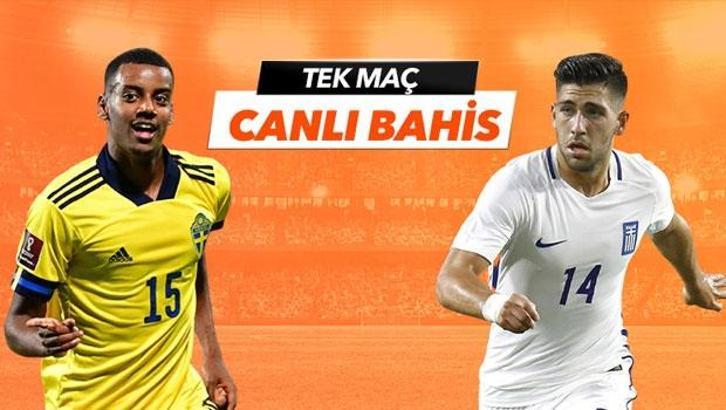 İsveç - Yunanistan maçı Tek Maç ve Canlı Bahis seçenekleriyle Misli.com’da