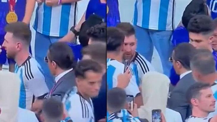 Dünya Kupası finalinde sahaya inen Nusret'e Messi'nin tepkisi olay oldu