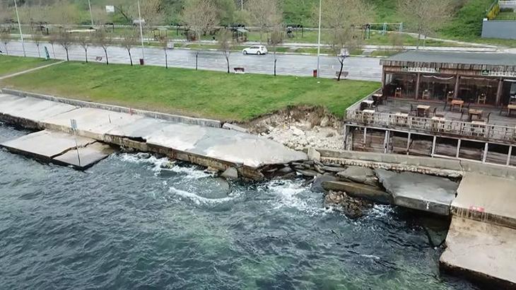 Beylikdüzü sahilinde çökmeler artarak devam ediyor! Uyarı geldi
