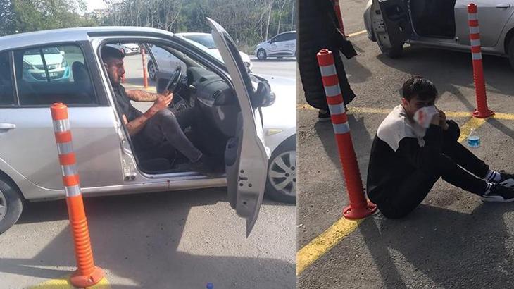 Taksiciyle arkadaşları, sürücü adayı ve hocasını tekme tokat dövdü!