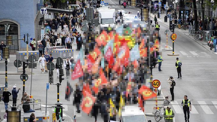 İsveç'te yine skandal görüntü! Terör örgütü destekçileri yeni terör yasasını protesto etti