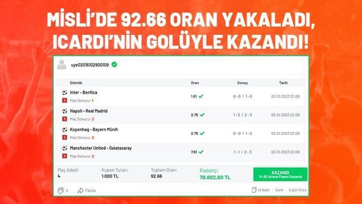 Misli’de 92.66 oran yakaladı, Icardi’nin golüyle kazandı!