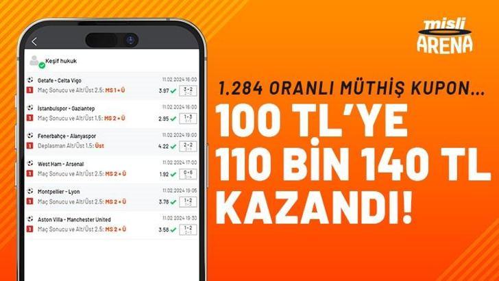 1.284 oranlı müthiş kupon… 100 TL’ye 110 bin 140 TL kazandı !
