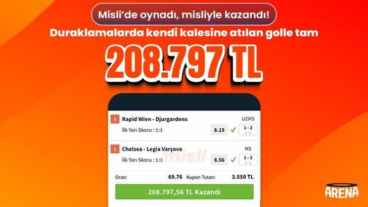 Misli’de oynadı, misliyle kazandı! Duraklamalarda kendi kalesine atılan golle tam 208.797 TL…