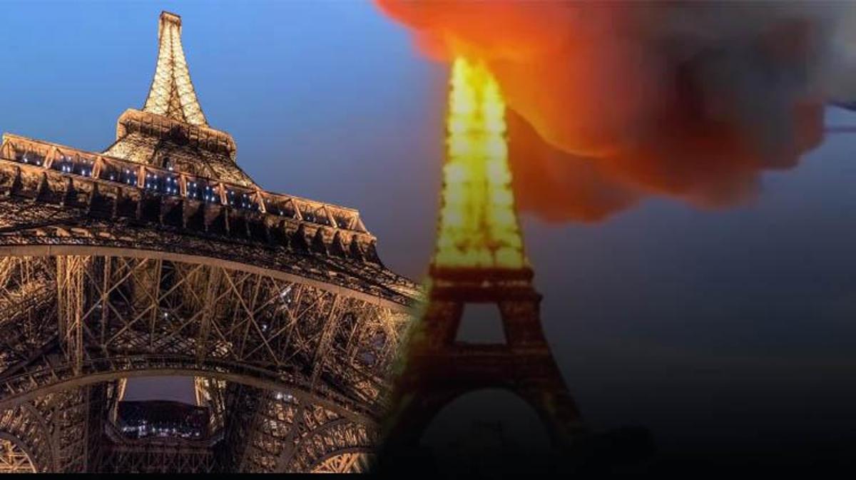 Did the Eiffel Tower burn in 2024, is the Eiffel Tower fire real