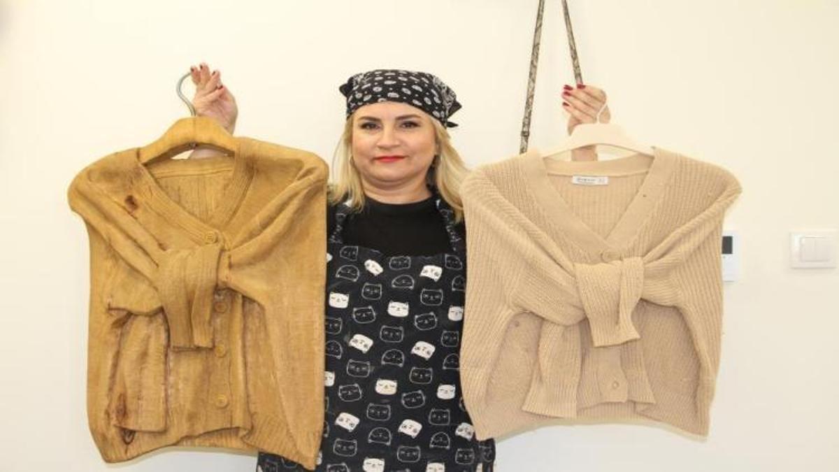 Hayatını Sanata Dönüştürdü: Dedesinin Ceketiyle Ahşap Kıyafetler Yapan Kadın!