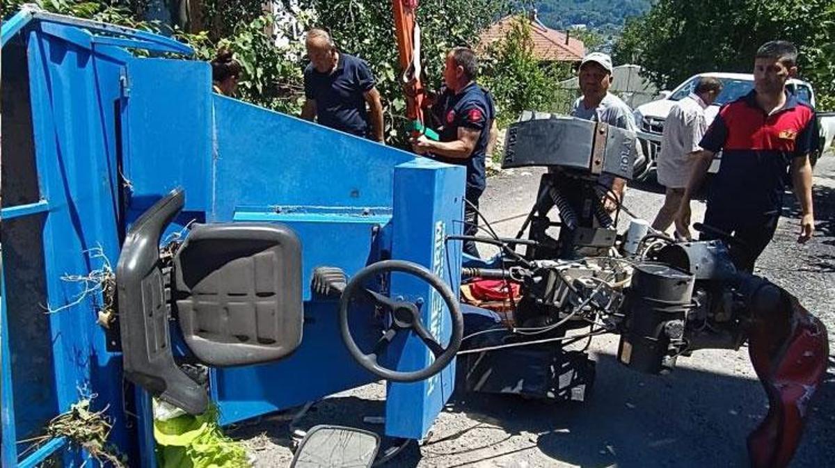 Alaplı'da devrilen tarım aracından detaylar