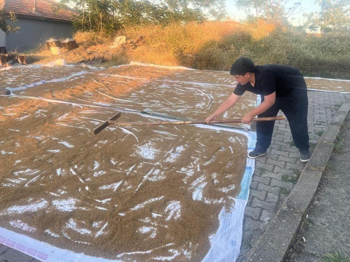 Kırşehir'de geleneksel yöntemlerle bulgur hazırlayan aileler